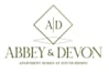 A logo for a company called Abbey and Devon that offers apartment homes at South Riding.