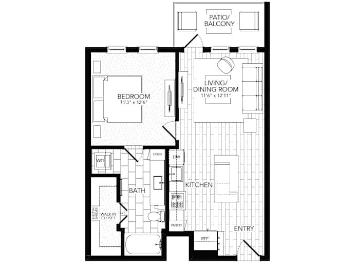 Floor-plan diagram at AVE Paradise Valley.