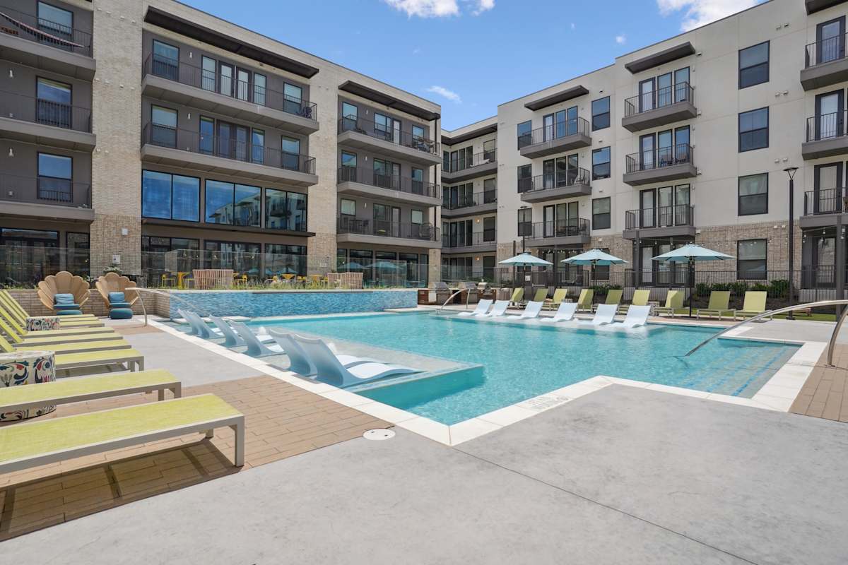 Whitlow saltwater pool with lounge seating - Lewisville, TX
