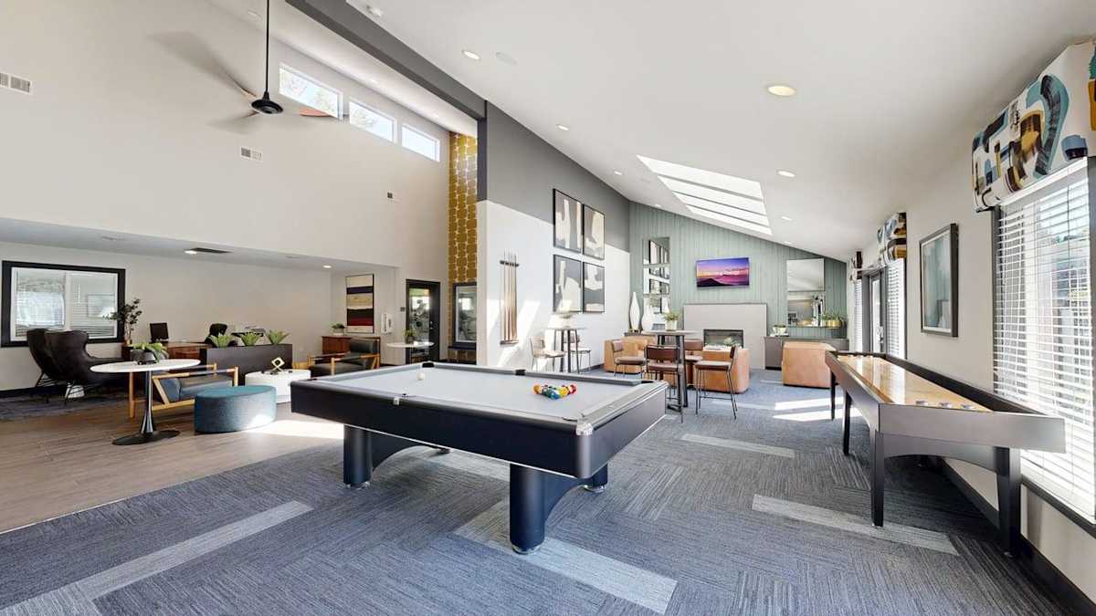 Ellyson Apartment Homes resident clubhouse with billiards - Tacoma, WA