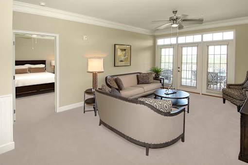 Greystone Pointe apartment living room and bedroom view - Knoxville, TN
