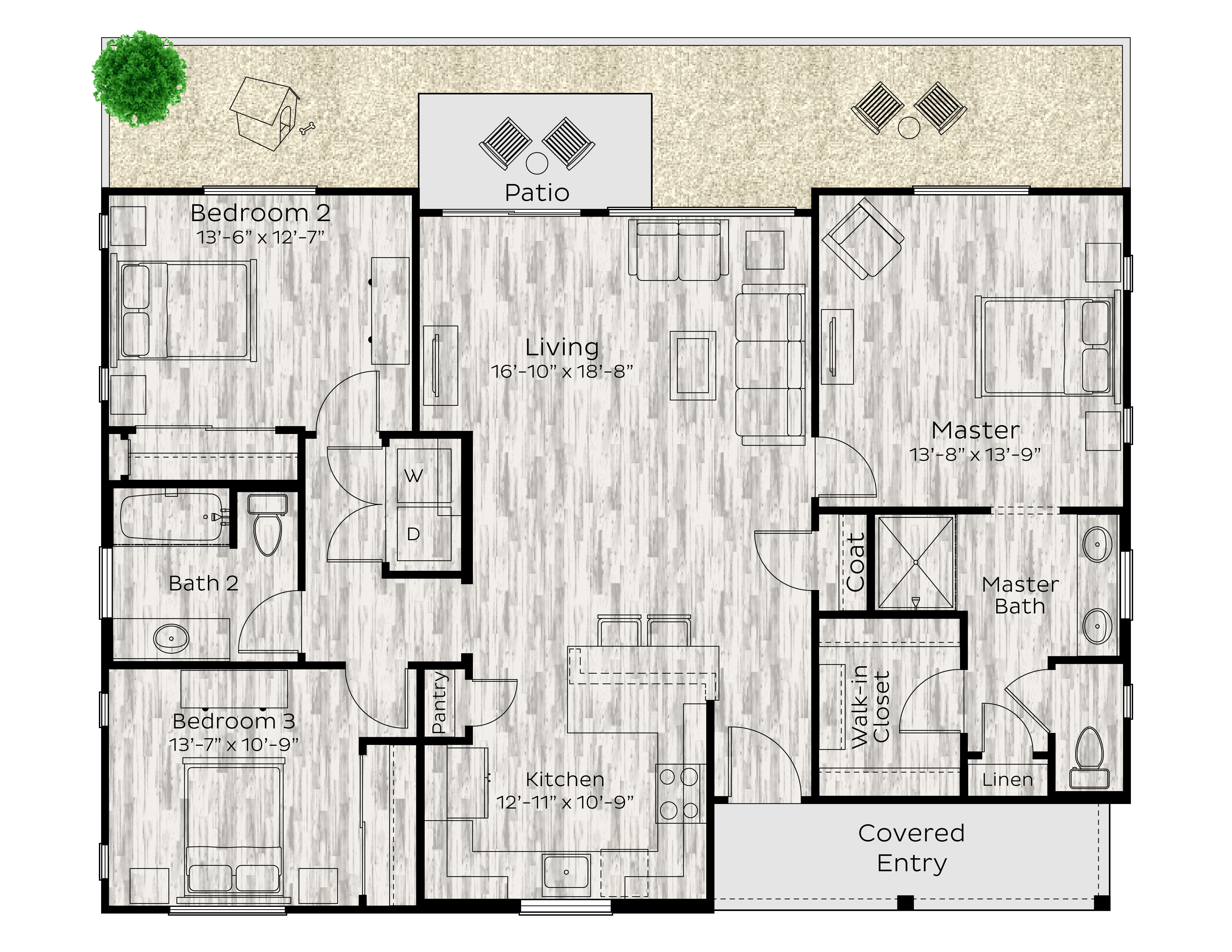 Avilla Western Garden The Haven floor-plan diagram; approximate layout.