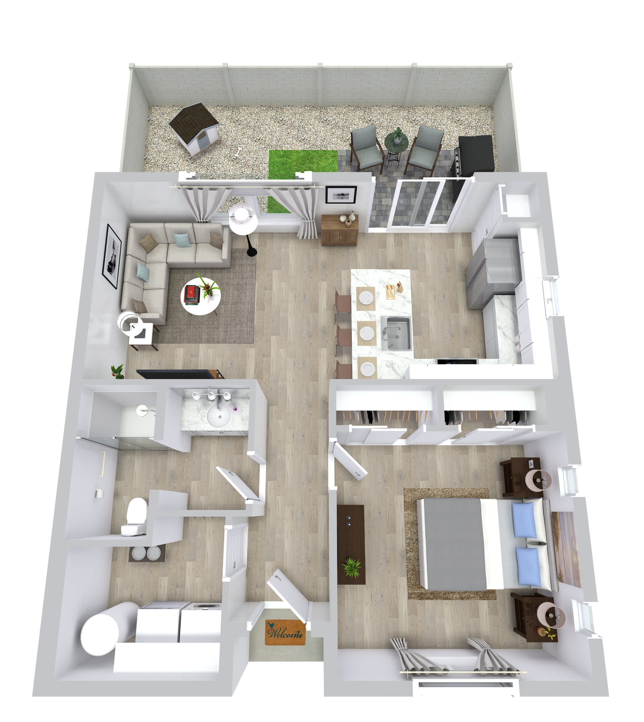 Avilla Western Garden The Alcove furnished layout rendering; illustrative furniture arrangement.