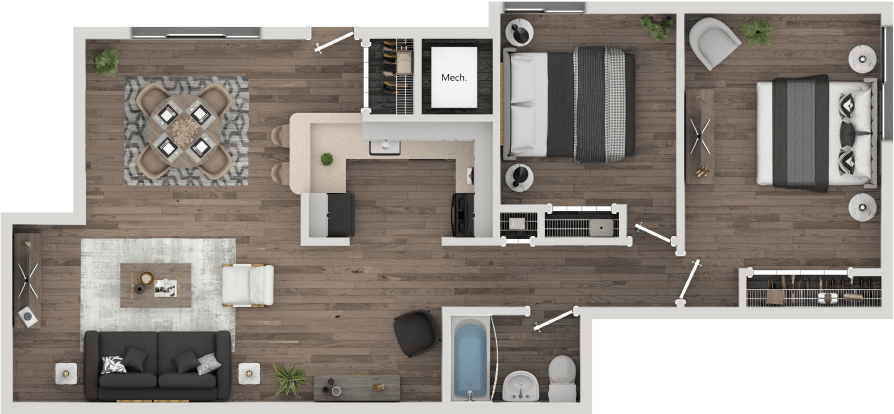 Oak floor plan