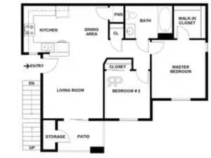 2 BEDROOM floor plan