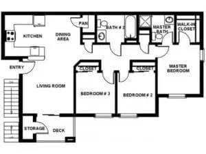 3 BEDROOM floor plan