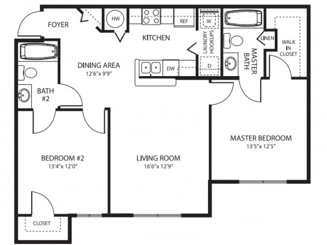 2x2 floor plan