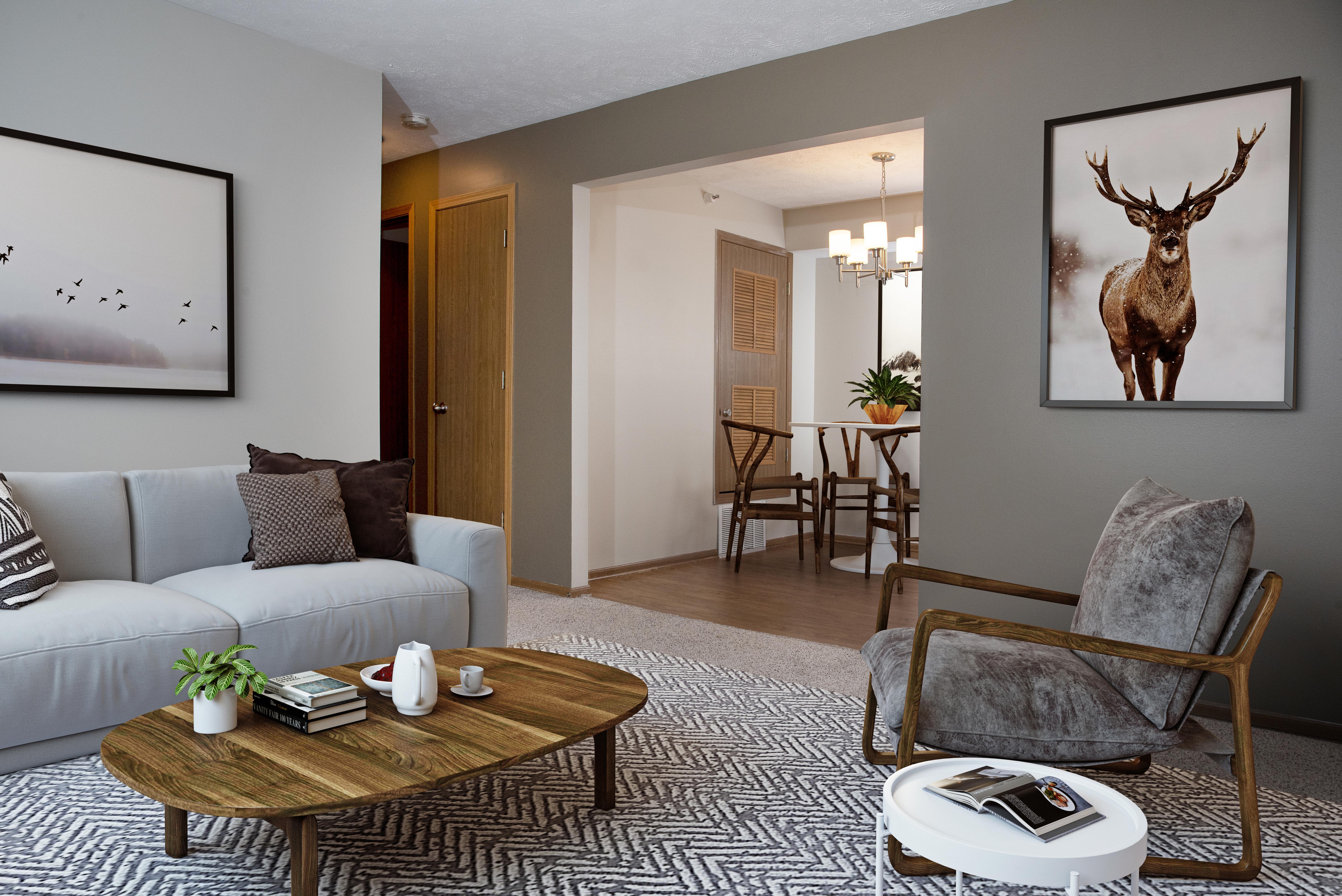Greenfield Apartments furnished living room - Omaha, NE