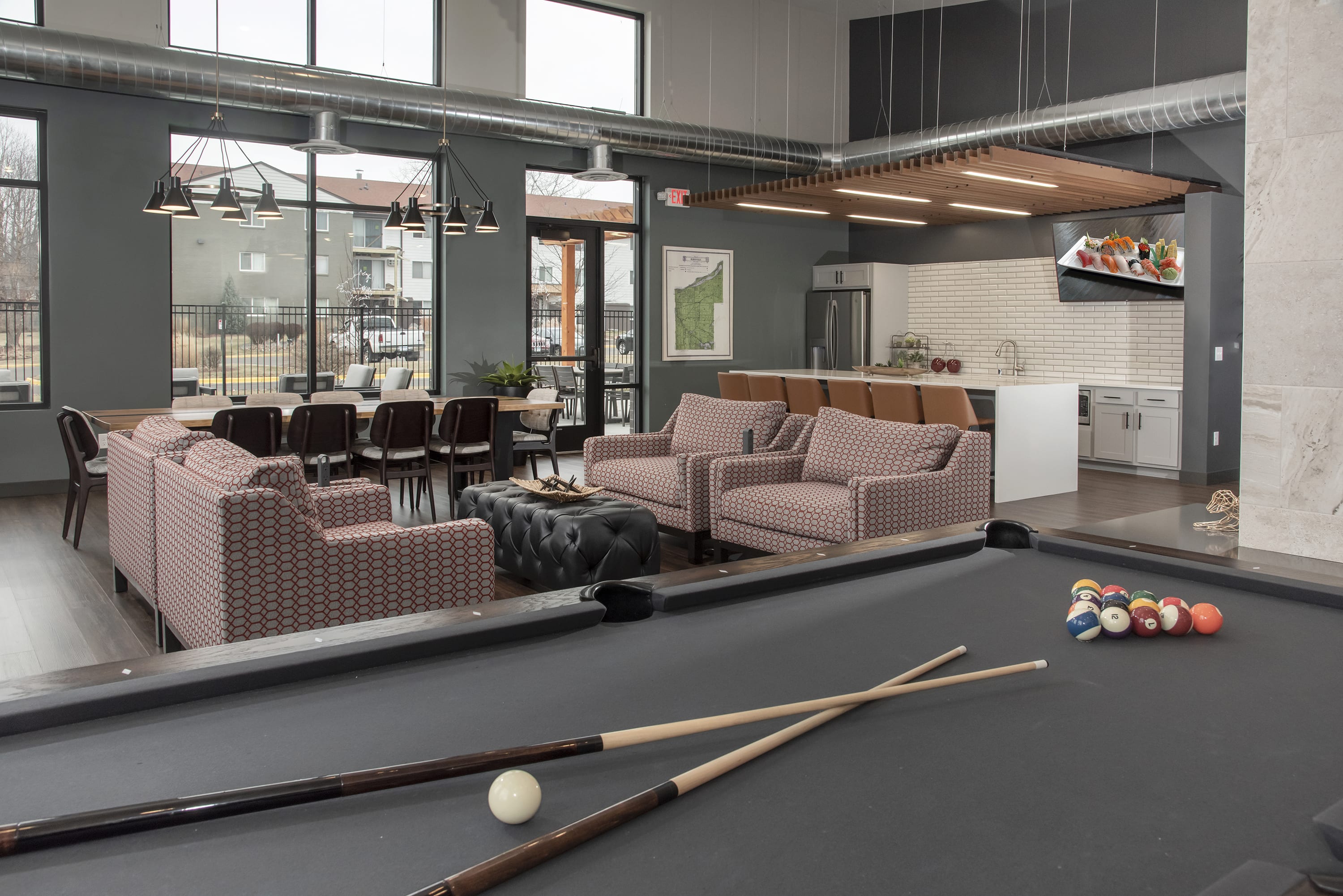 Connelly On Eleven clubhouse lounge and common area - Burnsville, MN