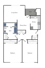 Two bedroom floor plan