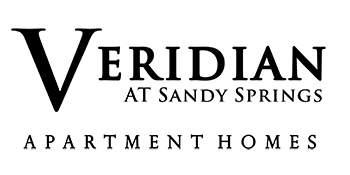 The image is a logo for Veridian at Sandy Springs Apartment Homes.