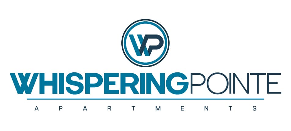 The image is a logo for Whispering Pointe Apartments.