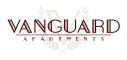 The image is a logo for Vanguard Apartments.
