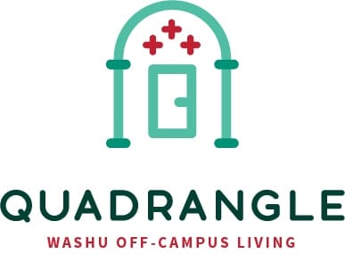 the logo for quadrilles wash off campus living