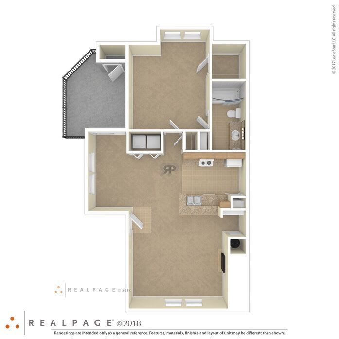 Large One Bedroom floor plan