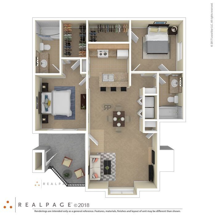 Large Two Bedroom floor plan