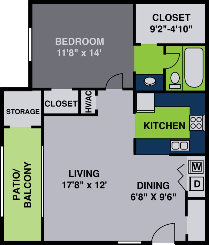 One Bedroom floor plan