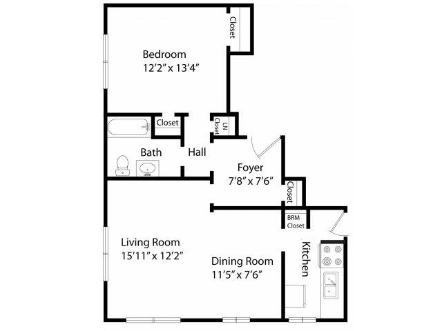 Raleigh 720 Sq. Ft. floor plan