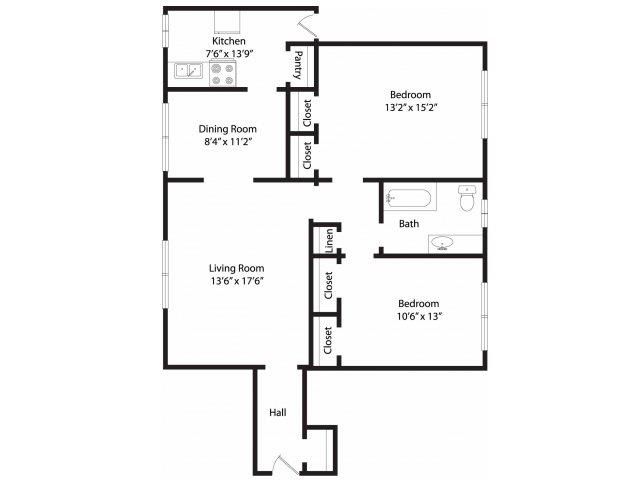 Raleigh 1000 Sq. Ft. floor plan