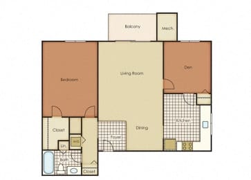 Two Bedroom One Bath floor plan