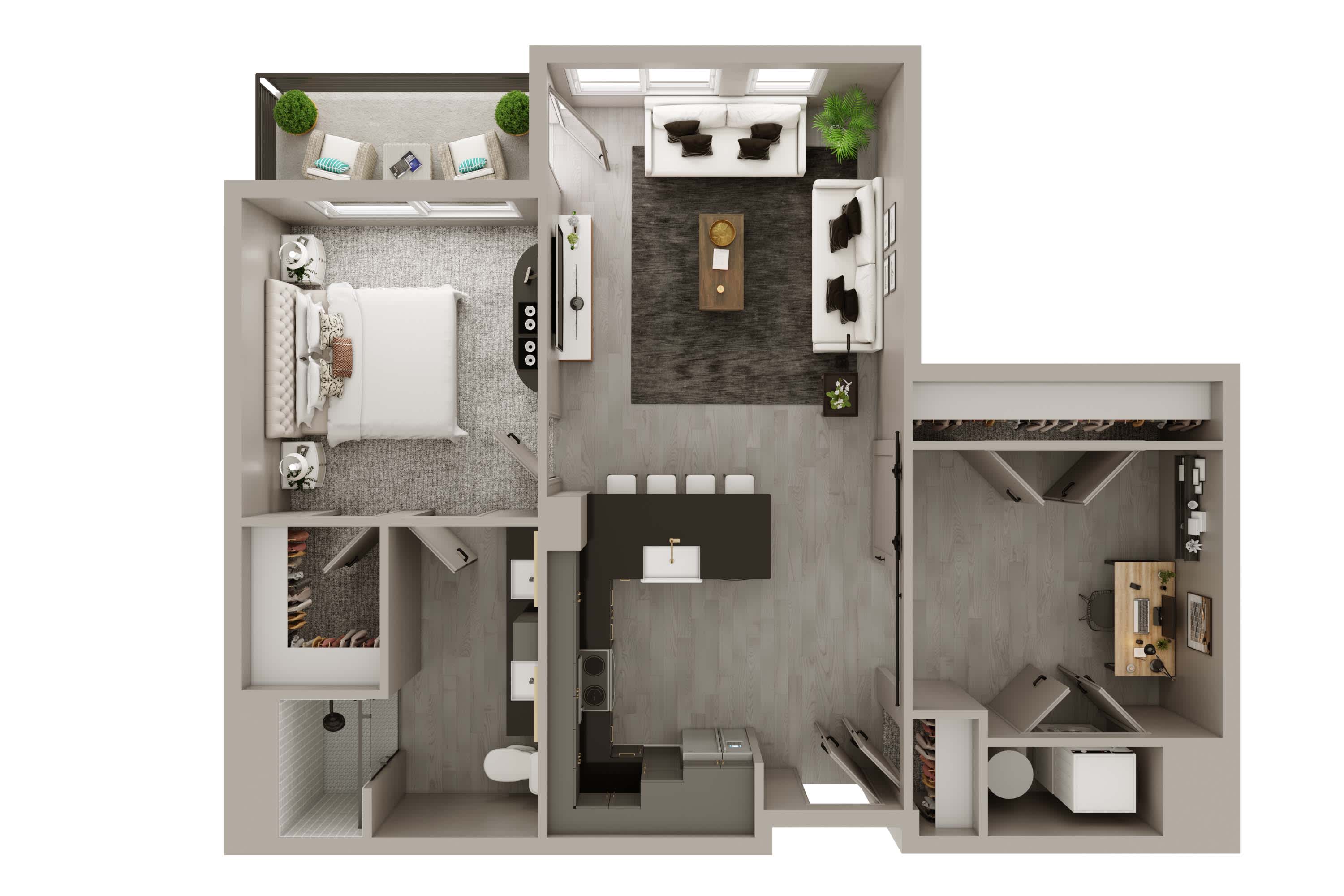 A6 + Den floor plan