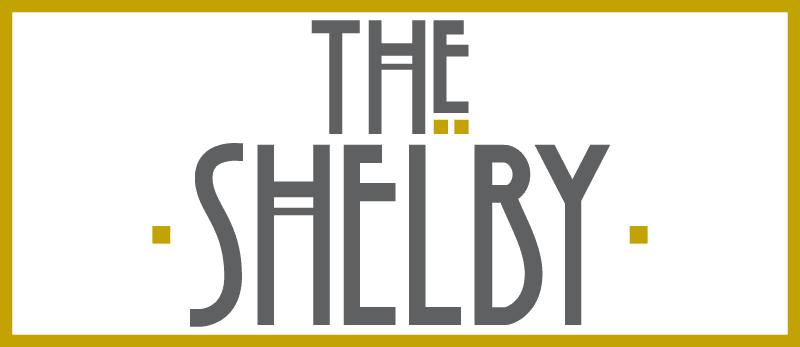 The image displays the text "THE SHELBY" in a large, bold font.