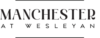 The image displays the text "MANCHESTER AT WESLEYAN" in a bold, serif font.