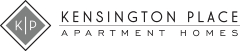 Kensington Place Apartment Homes logo with a grey diamond shape.