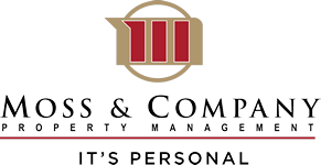 A logo for Moss & Company Property Management with the tagline "It's Personal".