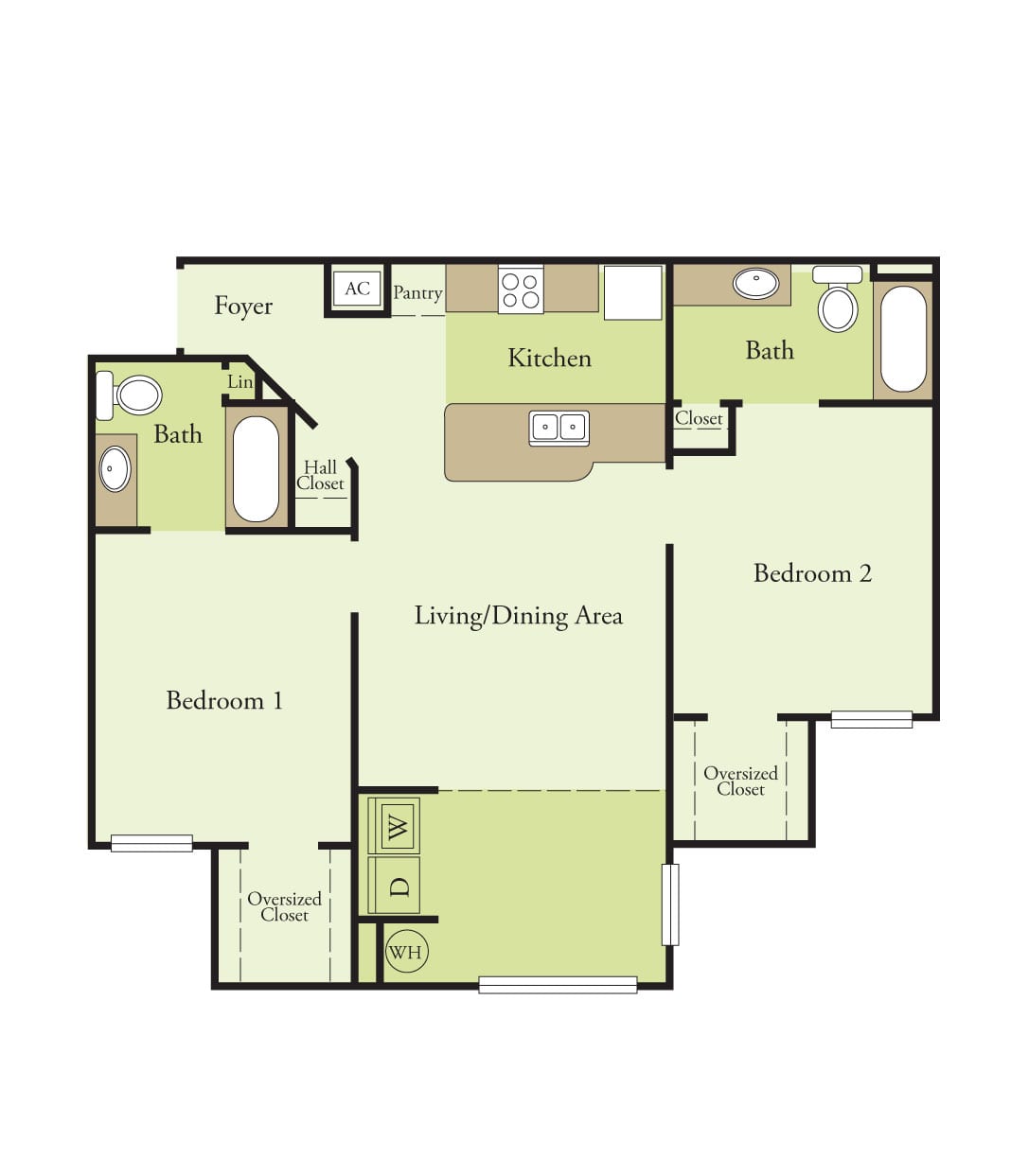 Two Bedroom Two Bath 28 floor plan