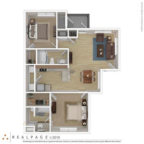 Two Bedroom Two Bathroom floor plan