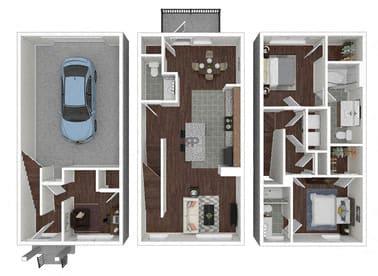B1 - Two Bedroom floor plan
