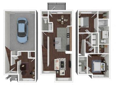 B2 - Two Bedroom floor plan