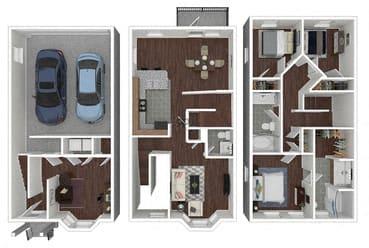 C3 - Three Bedroom floor plan