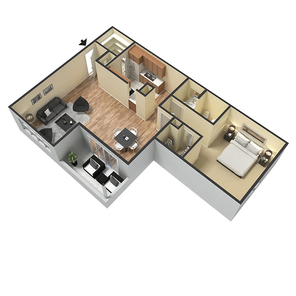 One Bedroom floor plan