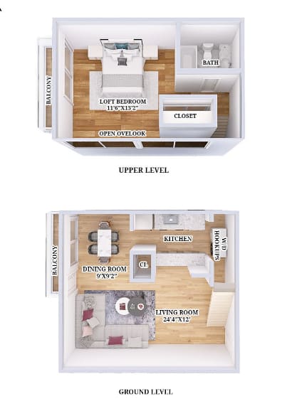 Renovated 2 Bed 1 Bath Flat floor plan