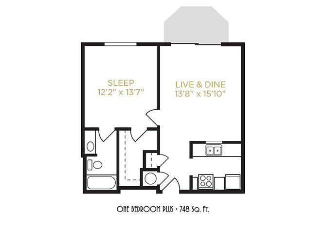 One Bedroom Plus floor plan