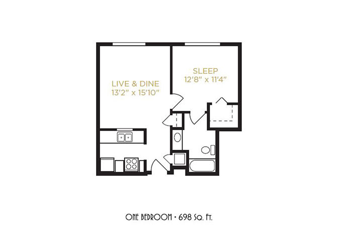 One Bedroom floor plan