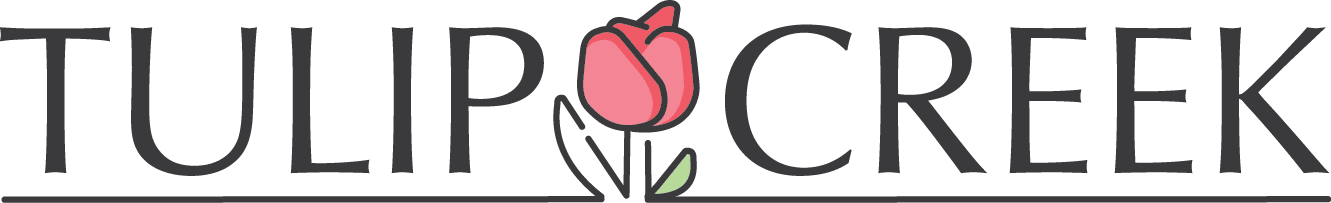 a graphic of a flower with the word tulip next to it