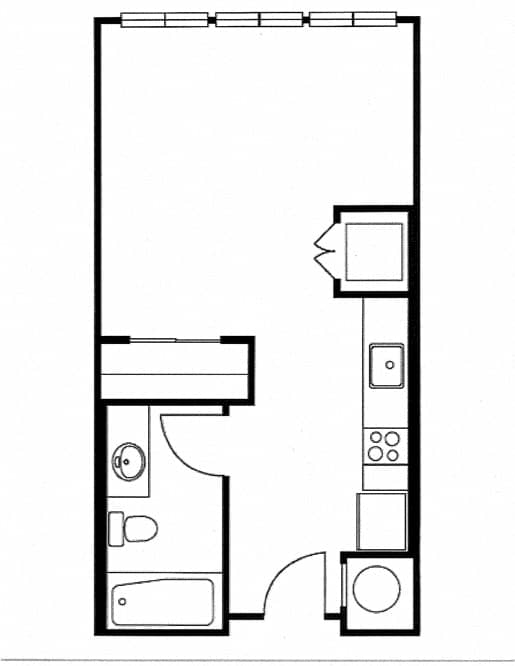 S01 0 Bed 1 Bath floor plan