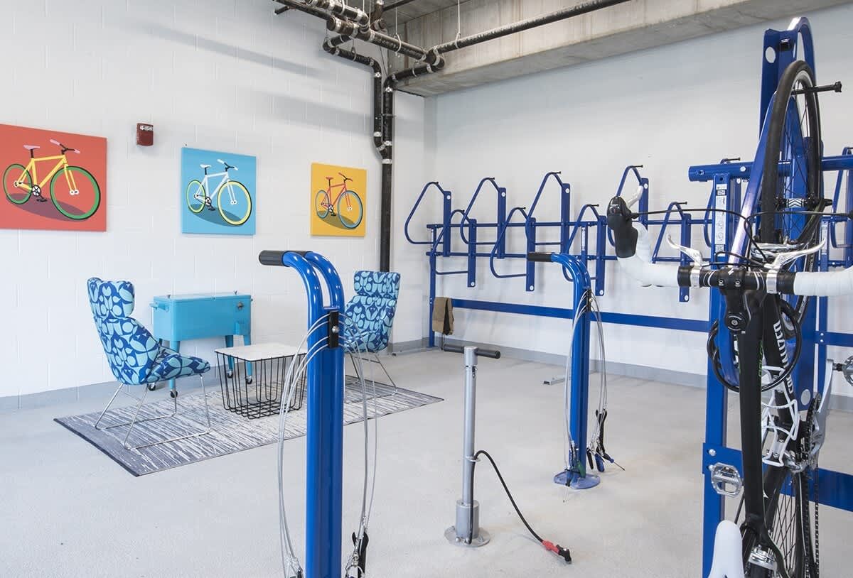 Bike room at Hello Apartments