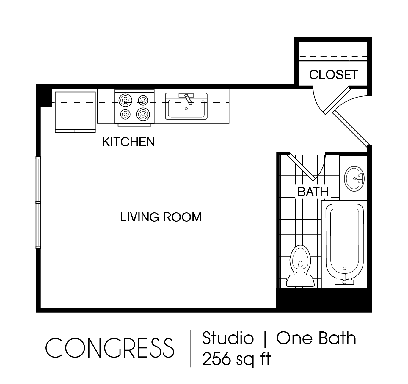 The Era Collective Congress Studio 256 floor plan