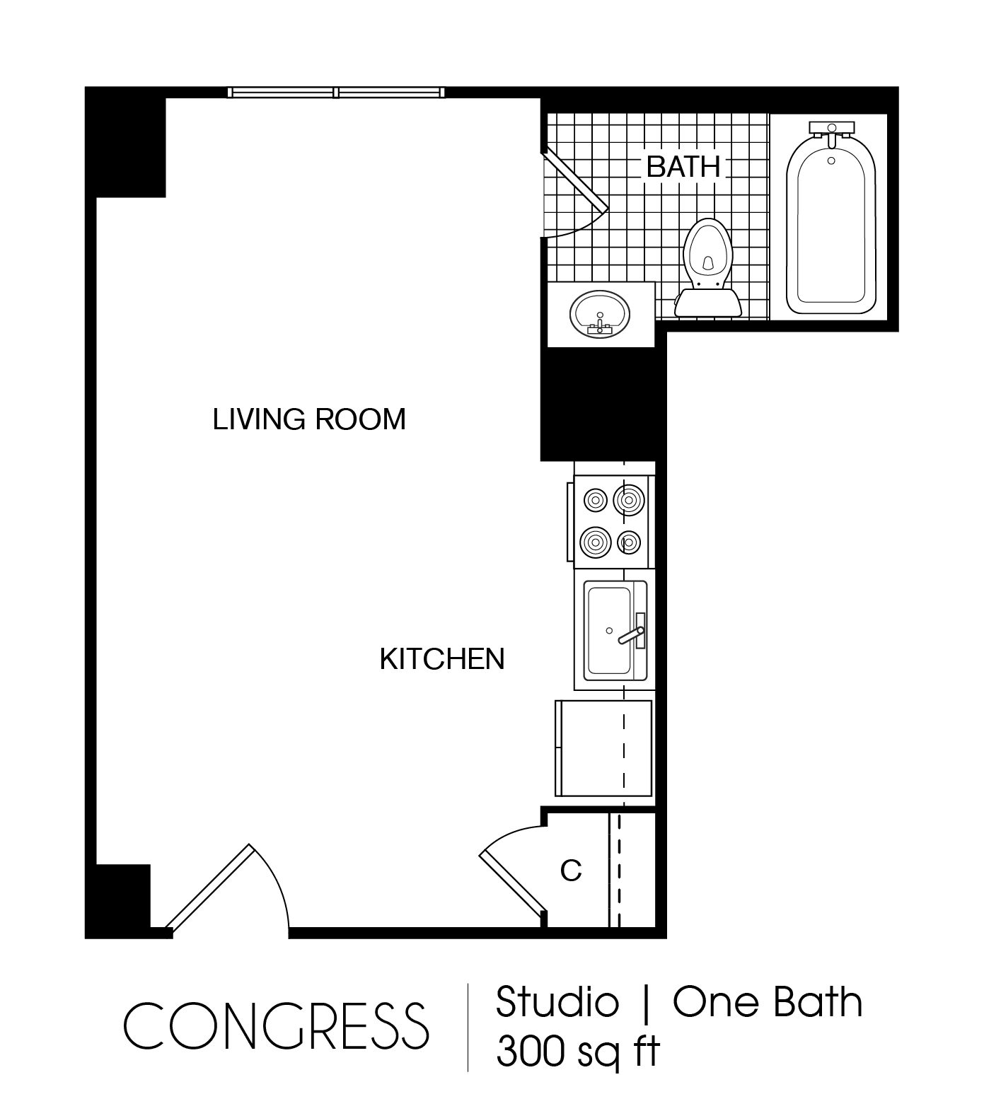 The Era Collective Congress Studio 300 floor plan