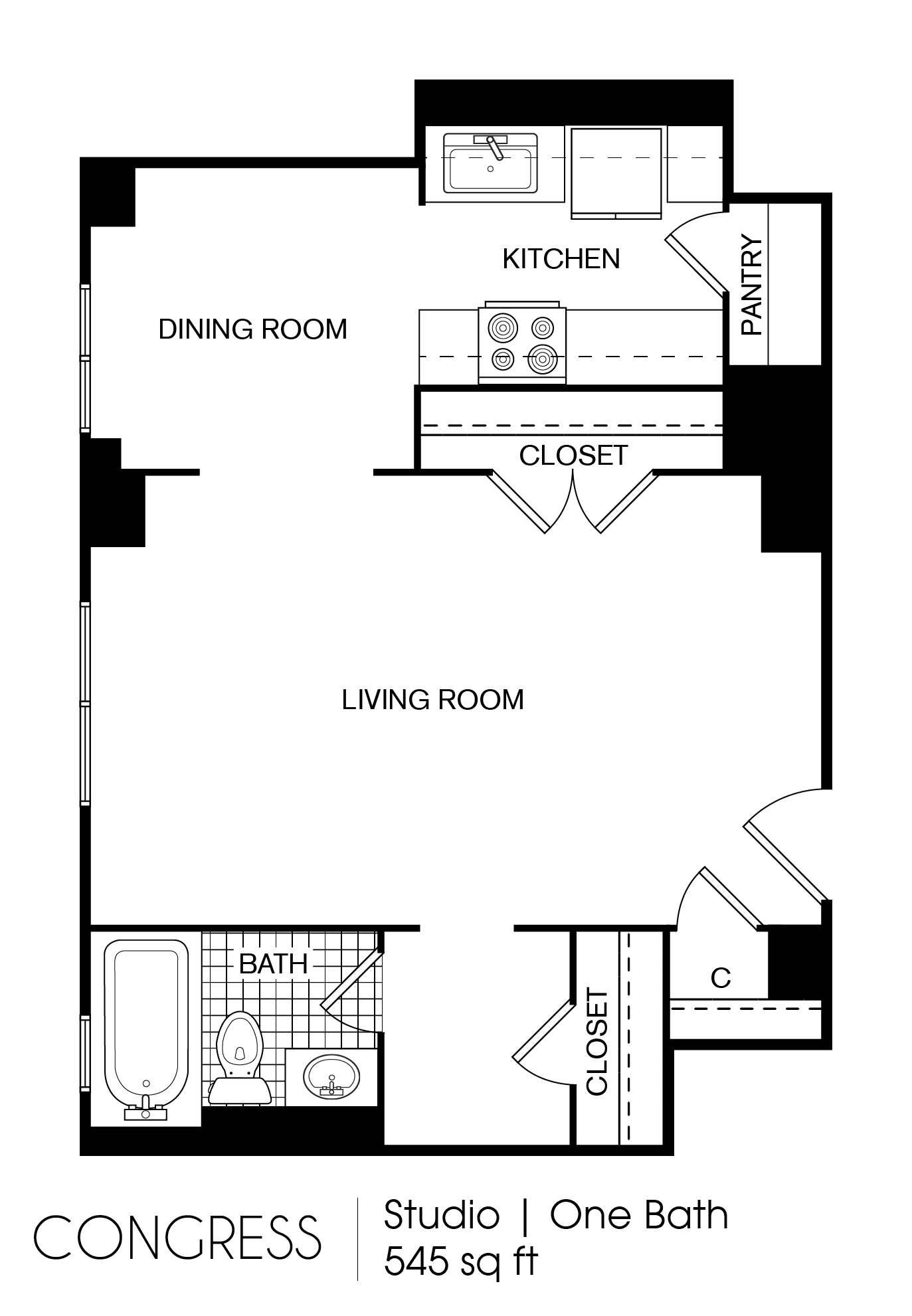 The Era Collective Congress Studio 545 floor plan