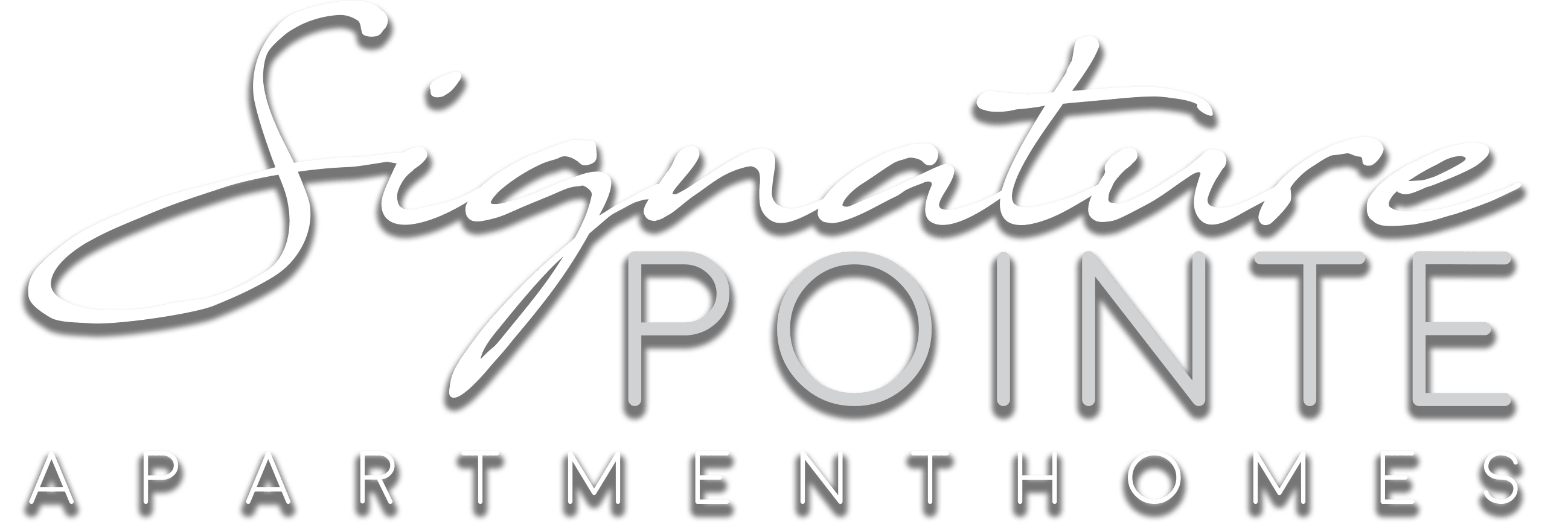 A green sign that says "Signature Pointe Apartment Homes".
