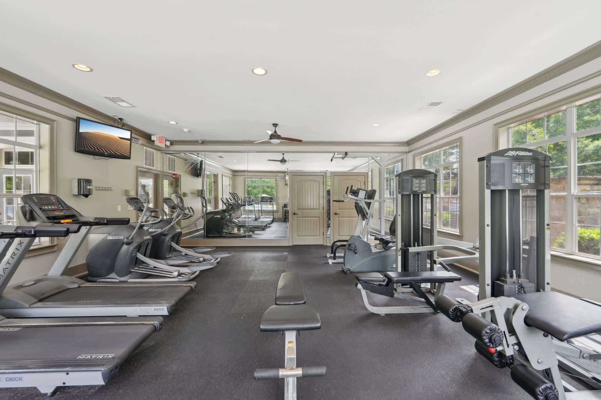 Fitness center cardio machines at Stillwood Farms - Newnan, GA