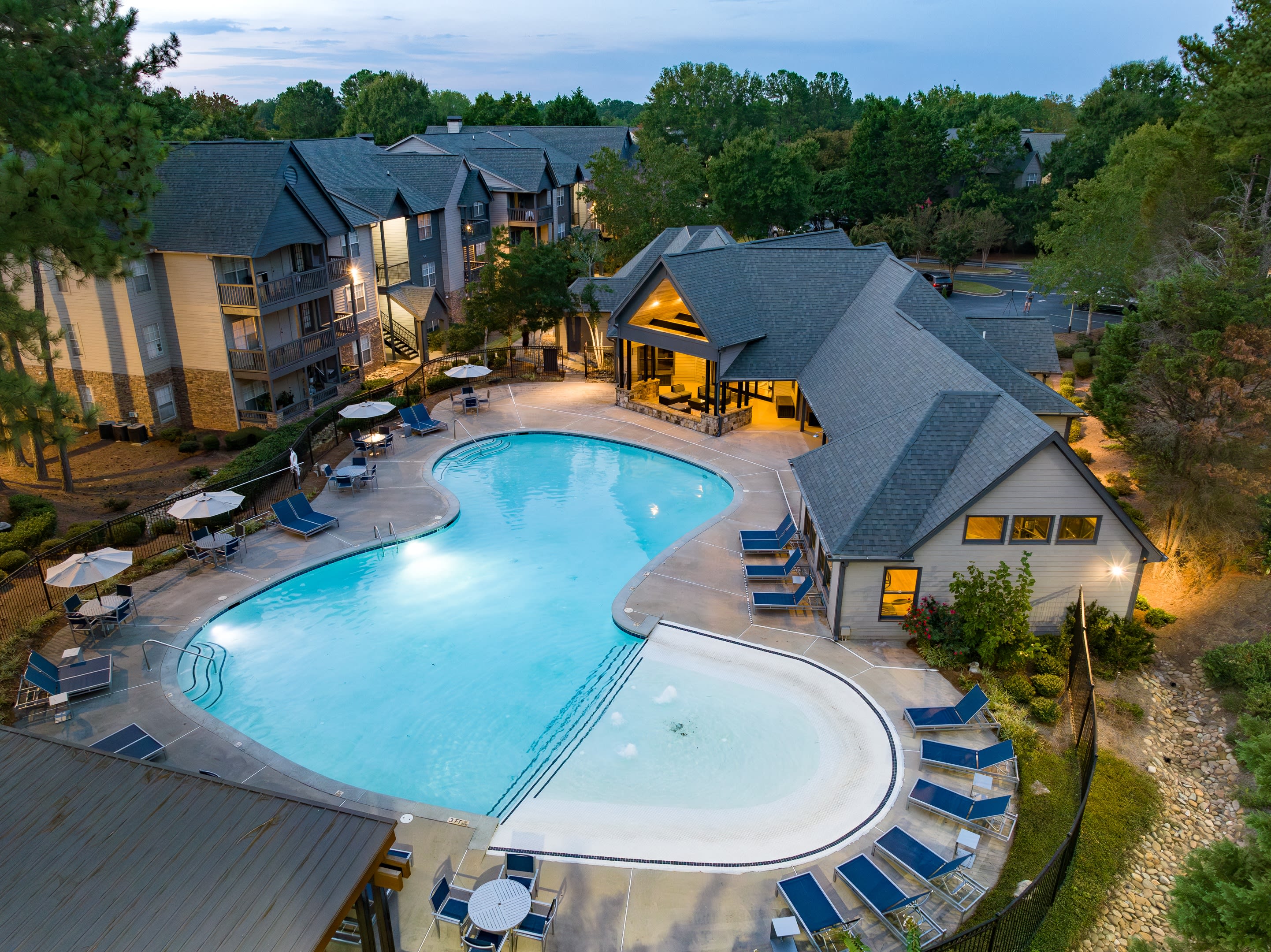 Wesley Hampstead Apartments at Douglasville aerial exterior - Lithia Springs, GA