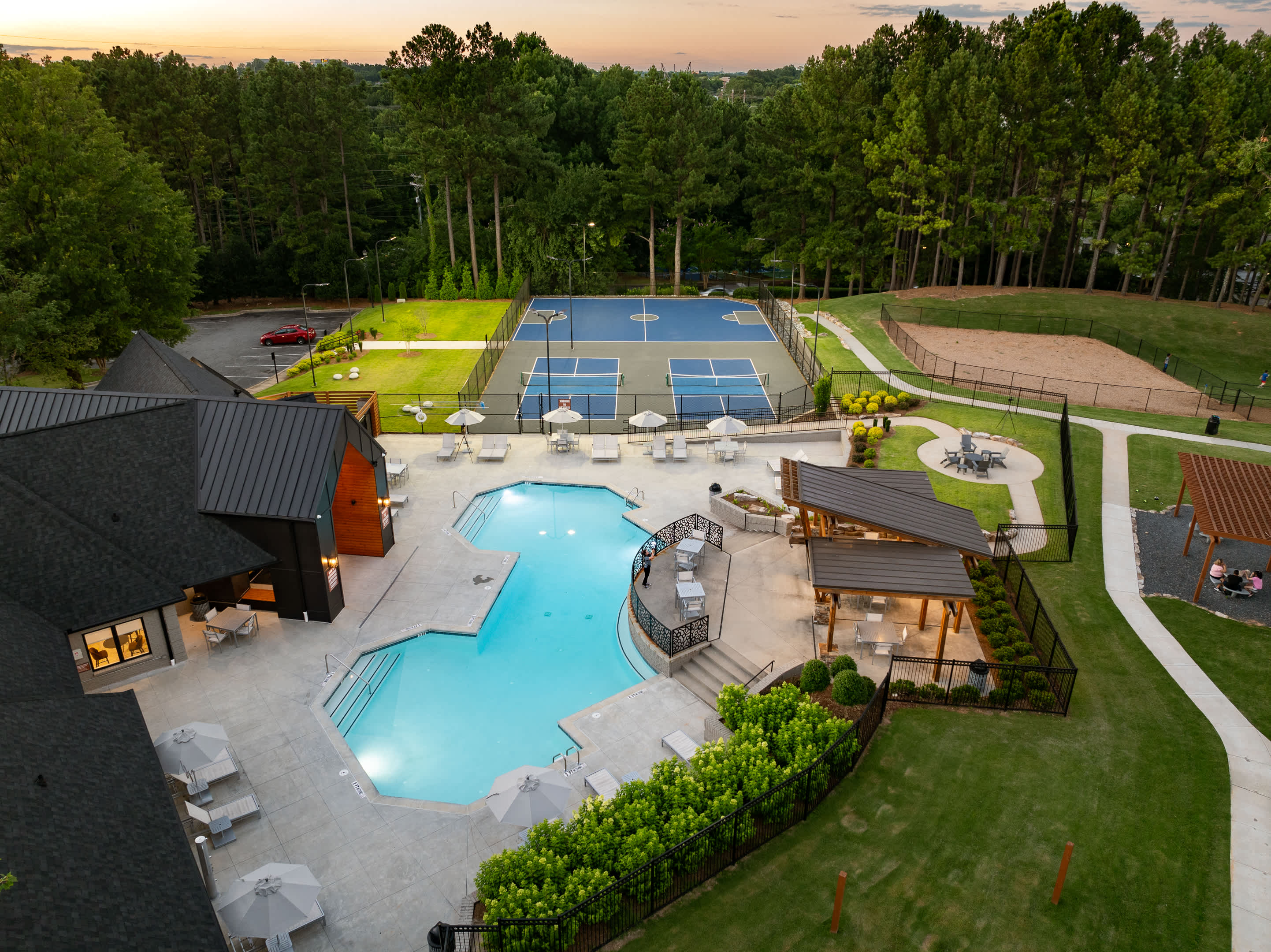 Wesley St. Claire Apartments at Lawrenceville aerial exterior view - Lawrenceville, GA