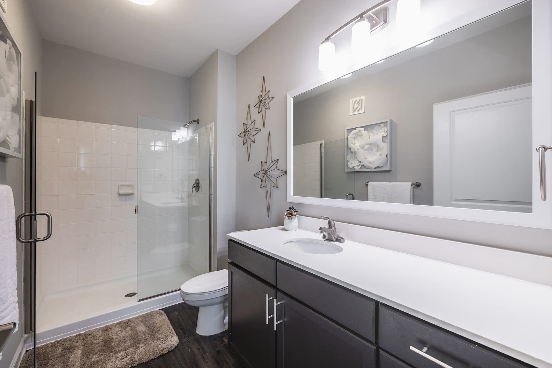 The Grove at Carolina Park Apartments bathroom vanity and mirror - Mount Pleasant, SC