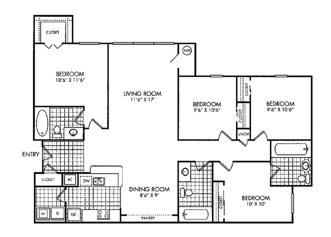 Four Bedroom floor plan